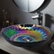 Ruvati 16 inch Murano Glass Art Vessel Circle Decorative Pattern Bathroom Sink Cosmic Black RVB3049 - alternate 1